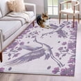 thumbnail image 1 of Purple Crane Silhouette Area Rugs 3'x5', Washable Small Throw Rugs for Living Room Bedroom, Modern Abstract Flowers Botanical Indoor Outdoor Rug Non-Slip Low Pile Carpet Runner Reversible Floor Mats, 1 of 8
