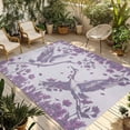 thumbnail image 1 of Purple Crane Silhouette Outdoor Rug for Patio/Deck/Porch, Non-Slip Large Area Rug 3 x 5 Ft, Modern Abstract Flowers Botanical Indoor Outdoor Rugs Washable Area Rugs, Camping Rug Carpet Runner, 1 of 8