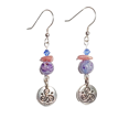 thumbnail image 1 of Purple Crazy Lace, Rhodochrosite, and Triskele Charms Earrings, 1 of 1