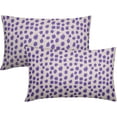 thumbnail image 1 of Purple Cream Pillow Covers 12x20 Set of 2 Boho Design Polka Dot Throw Pillows Modern Brush Strokes Print Decorative Outdoor Pillowcase Lumbar Cushion Cover Linen Pillow Case for Home Sofa Couch Bed, 1 of 6