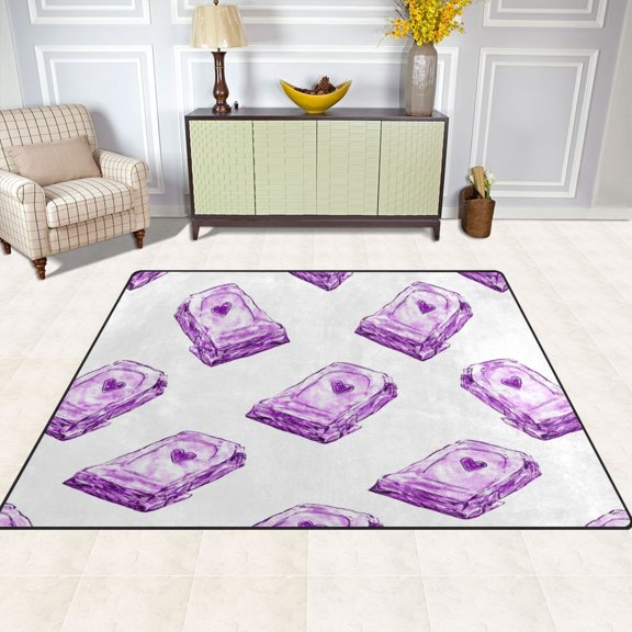 Purple Creative Tombstone 63''x48'' Plush Memory Foam Bath Mat, Soft, Absorbent, Non Slip, Durable