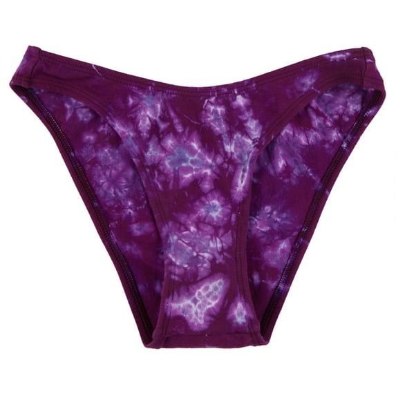 Purple Crinkle Tie Dye Bathing Suit Bottom - Large