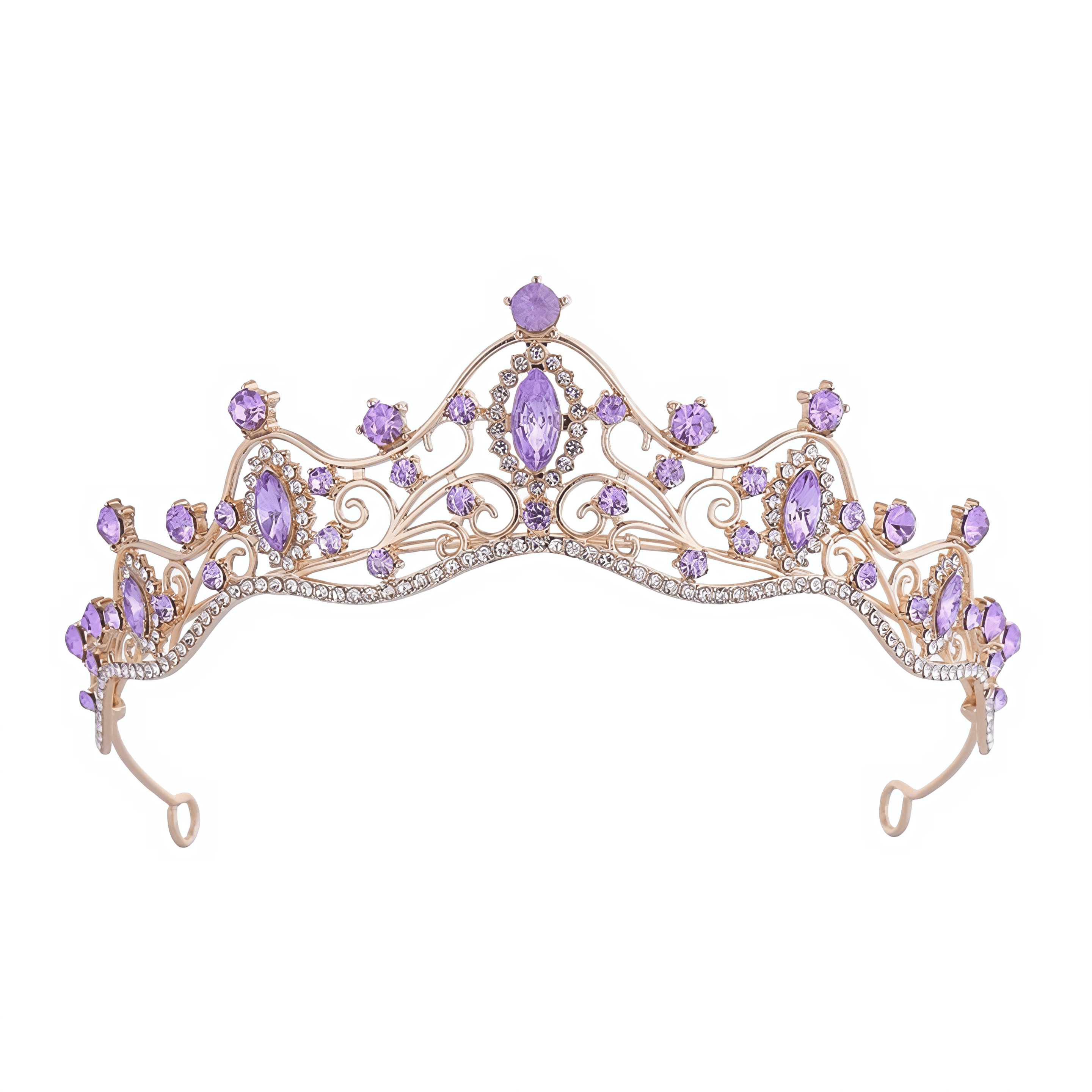 Elegant Gold and Purple Tiara Purple Tiara Crown, Victorian Purple Gold Tiara,royalty  main image 4