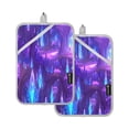thumbnail image 1 of Purple Crystal Forest Set of 2 Heat-Resistant Quilted Pads, Silver Polyester, 7" x 9.8", 1 of 7