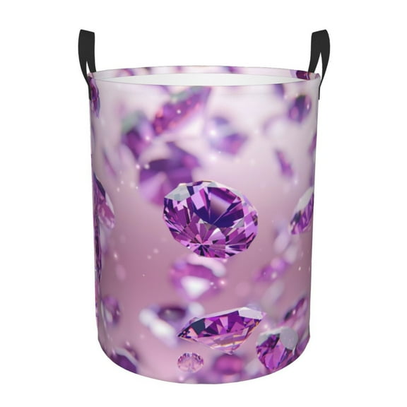 Purple Crystal Laundry Hamper Small Storage Basket/Toy Organizer/Dirty Clothes Bucket