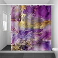 thumbnail image 1 of Purple Crystal Marble Abstract Shower Curtain for Bathroom Turquoise Teal Mineral Rock Texture Modern Shower Curtains with, 1 of 5