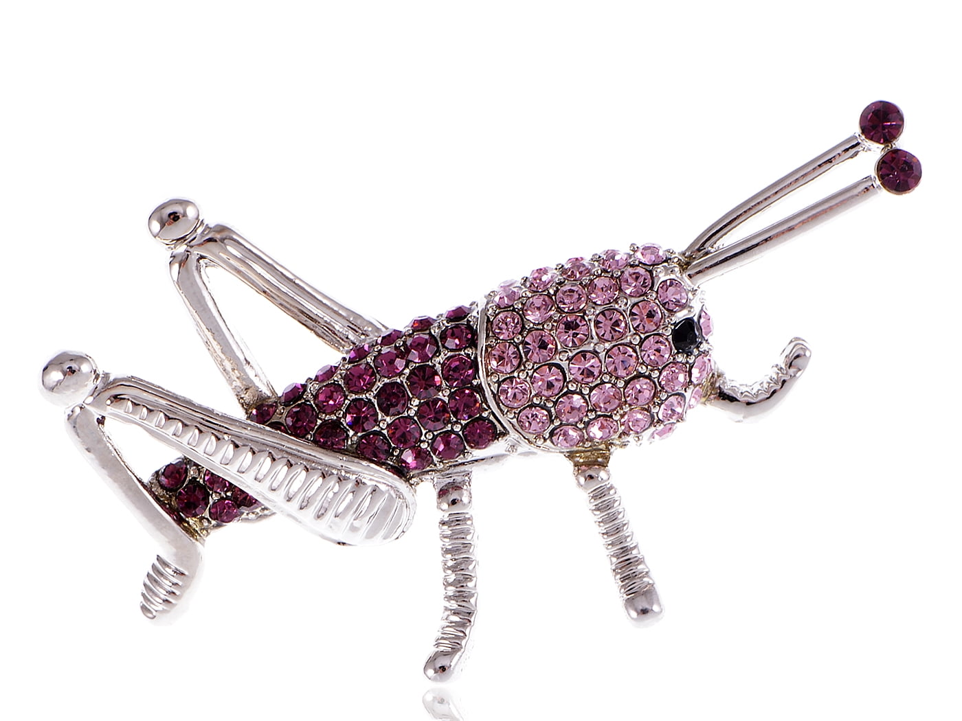 Purple Crystal Rhinestone Insect Bug Costume Pin Brooch