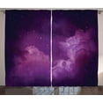 thumbnail image 1 of Ambesonne Nebula Curtains 2 Panel Set, Cosmic Celestial Stars, 108" x 84", Indigo Magenta, 1 of 3