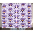 thumbnail image 1 of Ambesonne Violet Curtains 2 Panel Set, Tropical Orchid Flowers, 108" x 108", Pale Mauve Violet Orange, 1 of 3