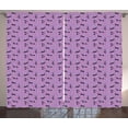 thumbnail image 1 of Ambesonne Purple Curtains 2 Panel Set, Valentine Animal Fun, 108" x 90", Lavender Pink Black, 1 of 3