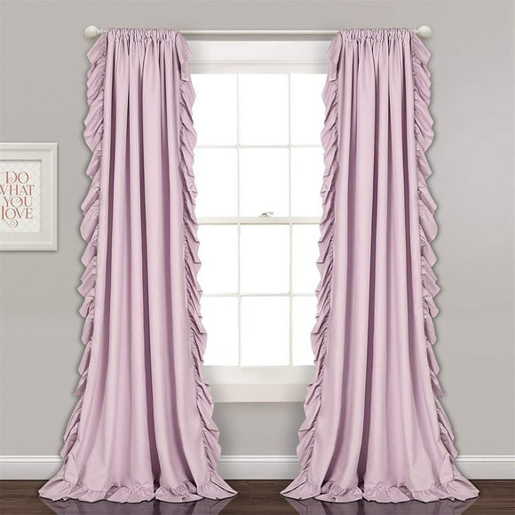 Purple Curtains 84 inch Length,Scalloped Curtains Feminine Decor Nursery Curtain French Country Ruffle Window Drapes for Girls Room/Dressing Room, Rod Pocket, W59 x L84