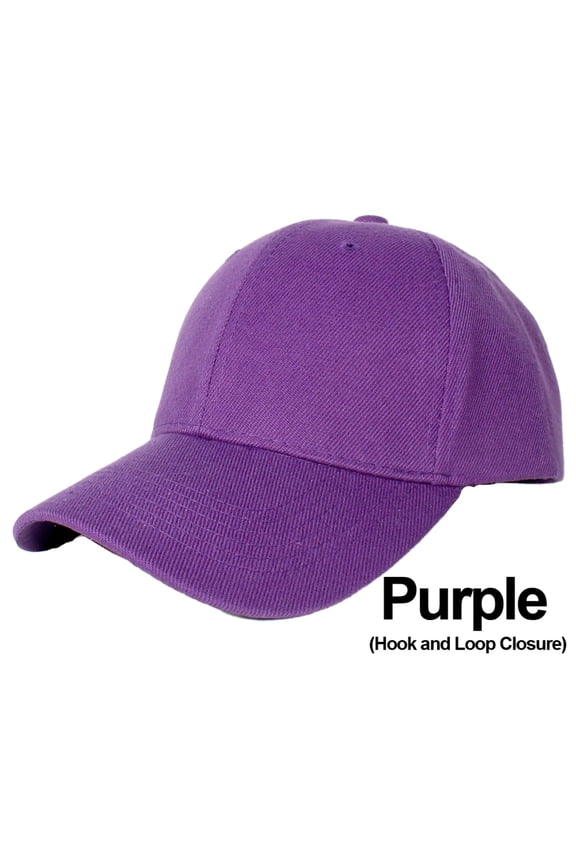 Purple Curved Visor Blank Baseball Cap Adjustable Size Unisex