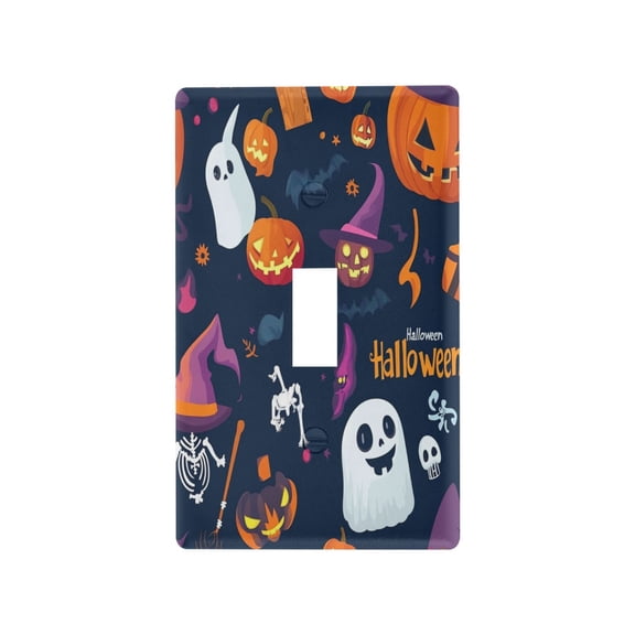Purple Cute Halloween Icon Light Switch Cover Switch Plate Outlet Cover Plug Cover for Electrical Outlet
