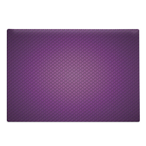 Purple Cutting Board, Abstract Digital Diagonal Grid Geometric Diamond Patterns Symmetric Lines Futuristic, Decorative Tempered Glass Cutting and Serving Board, Large Size, Purple, by Ambesonne