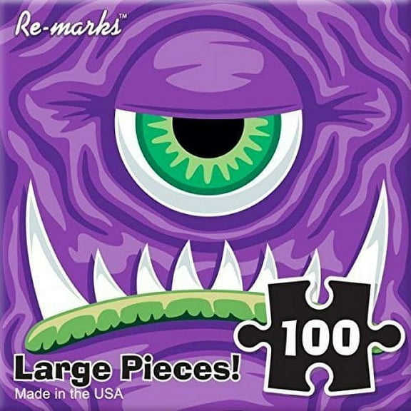Purple Monster Cyclops 100 Piece Puzzle by Re-marks, 10 x 10"