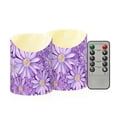 thumbnail image 1 of Purple Daisies Flickering Flameless Candles with Remote Timer Battery Operated LED Tealight Set of 2 S, 1 of 8