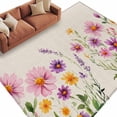 thumbnail image 1 of Purple Daisy Area&nbsp;Rug 5x7ft Spring Flowers Leaf Non-Slip&nbsp;Washable Square&nbsp;Rugs Soft Felt Indoor Floor Mat for Bedroom Kitchen Living Room Bathroom, 1 of 9