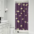 thumbnail image 1 of Purple Daisy Flower Wavy Lines Pattern Shower Curtain 36"x72" ,Bathroom Decorative Shower Curtains Set with 12 Hooks,Modern Waterproof Washable Shower Curtain, 1 of 6