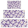 thumbnail image 1 of Purple Daisy Flower White Blooms Pattern Kitchen Rugs Sets Of 3,Kitchen Runner Rugs Non Skid Washable,Decorative Kitchen Floor Mats for Kitchen,Sink,Laundry,17"x30"+ 17"x47" + 17"x59", 1 of 6