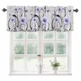 thumbnail image 1 of Purple Daisy Kitchen Valances for Windows 60x18 Inch Kitchen Curtains Valances Rod Pocket Country Botanical Floral Butterfly Wooden Bathroom Window Valances for Window Treatment Decor, 1 of 6