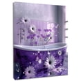 thumbnail image 1 of Purple Daisy Wall Art White Purple Floral Bathtub in Bathroom with Butterfly Canvas Wall Art Rustic Floral Framed Wall Art for Living Room Bedroom Bathroom Home Decor Ready to Hang,8x10 Inches, 1 of 7