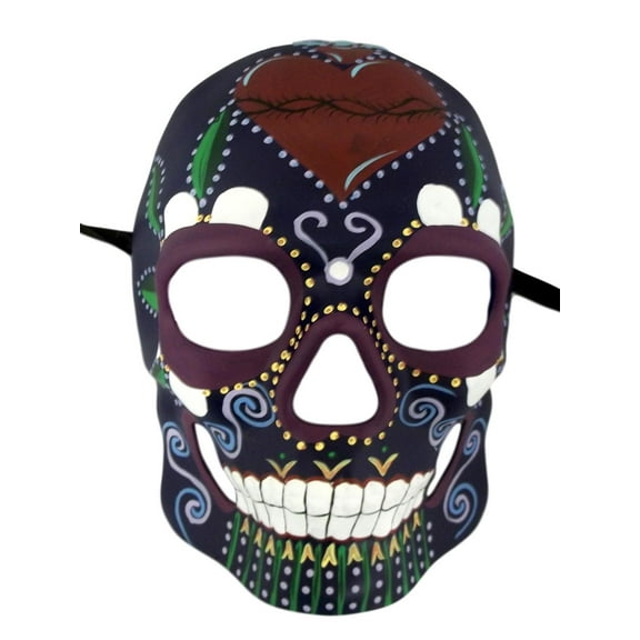 Purple Day of the Dead Halloween Skull Masquerade Mask