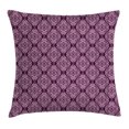 thumbnail image 1 of Purple Decor Throw Pillow Cushion Cover, Victorian Romantic Damask Floral Oriental Swirl Pattern Artwork Image, Decorative Square Accent Pillow Case, 24 X 24 Inches, Plum and Light Pink, by Ambesonne, 1 of 2