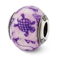 thumbnail image 1 of Purple Decorative Italian Glass Charm .925 Sterling Silver Reflection Beads, 1 of 5