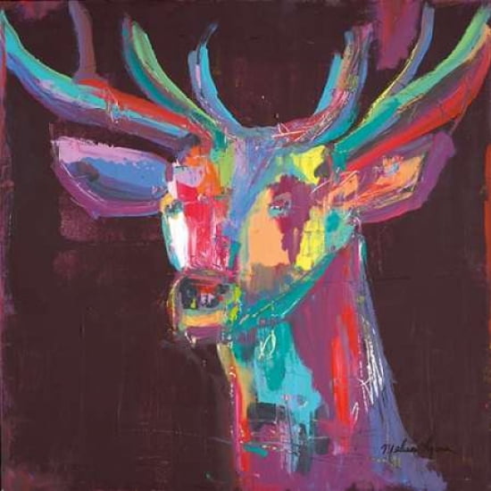 Purple Deer Canvas Art - Melissa Lyons (24 x 24)