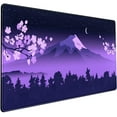 thumbnail image 1 of Purple Desk Mat Japanese Desk Pad Cute Fuji Mountain Gaming Mousepad Large, Cherry Blossom Mouse Pad XXL Desk Mats, Kawaii Anime Deskmats Desktop Protector Laptop Keyboard Mat Pad 31.5x15.75 in, 1 of 6