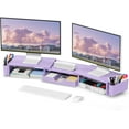 thumbnail image 1 of Purple Desk Organizers and Accessories, Dual Computer Monitor Stand Riser with Drawer and 2 Pen Holders, Office Desk Accessories, Workspace Desktop Organization for Office Supplies, 1 of 7