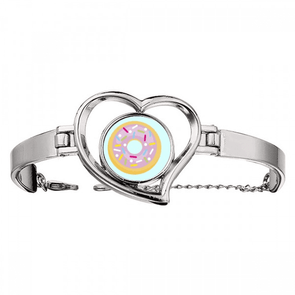 Purple Dessert Sweet Food Bracelet Heart Jewelry Wire Bangle