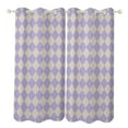 thumbnail image 1 of Purple Diamond Grid Color 2pcs Blackout Curtains For Living Room Bedroom Grommet Top Window Set for Left And Right Biparting Open, 1 of 6