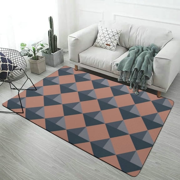 Purple Diamond Grid Color Area Rugs Carpet Suitable for Living Room Kitchen Bedroom Laundry Room Home Decorations