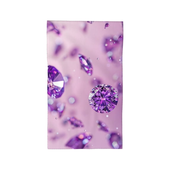 Purple Diamonds Falling Face Wash Cloth 27.5×16in Hand Towels Bathroom Soft Absorbent Kitchen Towel Spring Decorative Dish Hotel Gym Spa