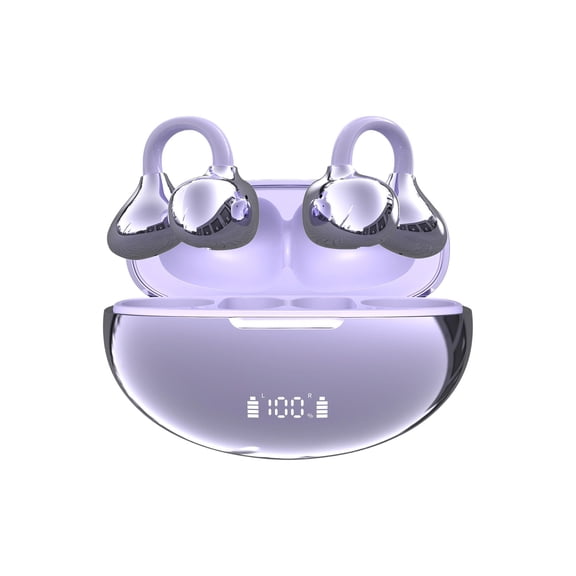 Purple Directional Audio Wireless Earbuds With 720° Surround Sound, 80H Battery Panoramic Bluetooth Headset