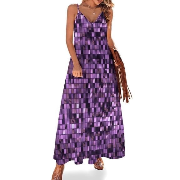 Purple Disco Sleeveless Dress Loose Women's Dress Dresses Luxury Evening Dresses