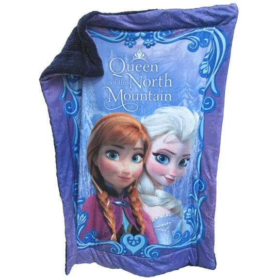 Purple Disney Frozen Queen of the North Mountain Plush Throw Sherpa Blanket