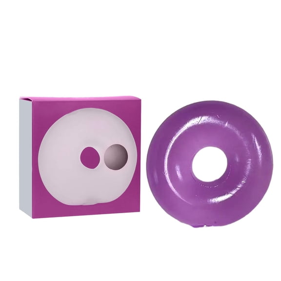 Purple Donut Squishy Stress Toy with Slow Rising Soft Foam, Single Piece, for Relaxation, Squeeze Toy