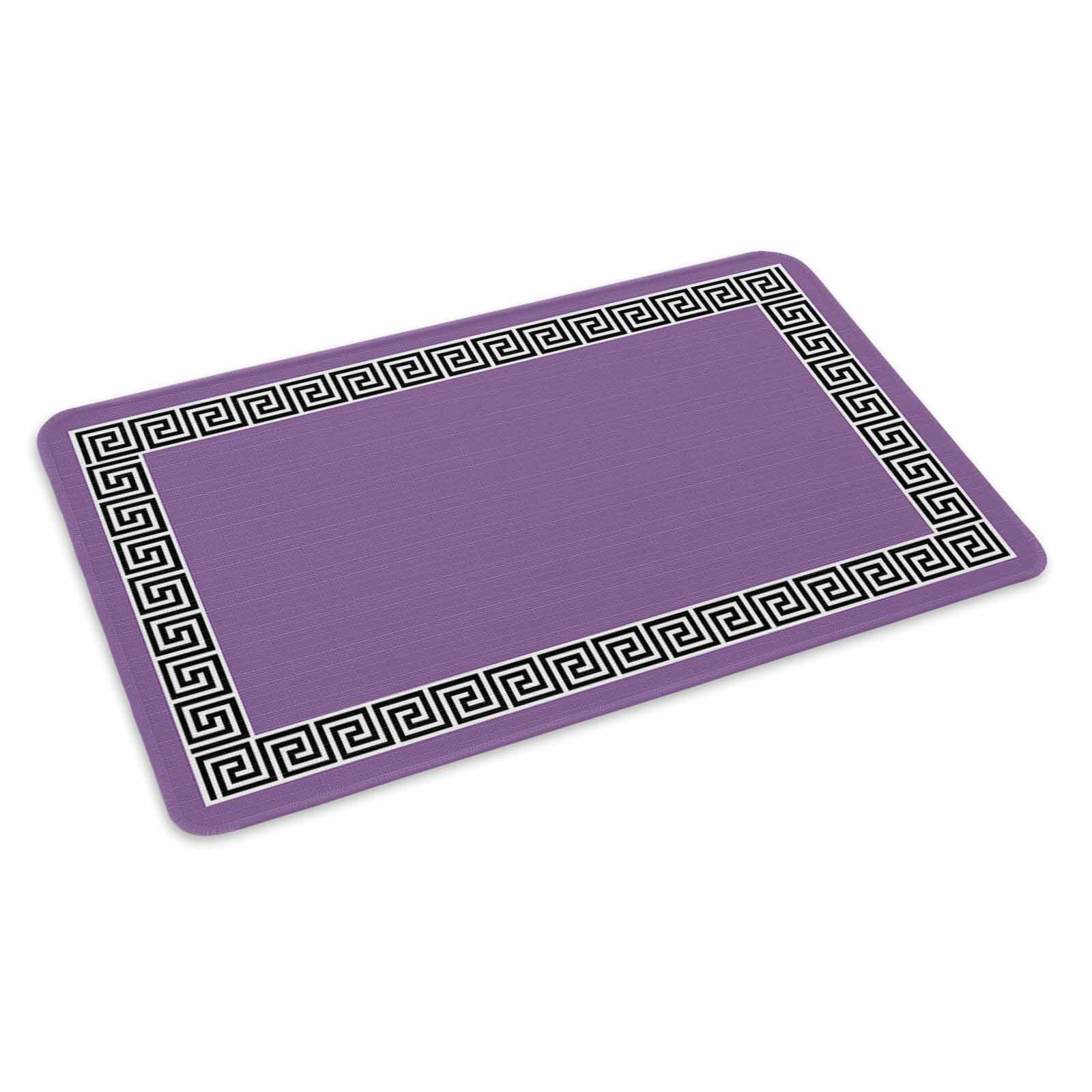 Purple Doormat Outdoor Entrance 24"x36", Black Modern Geometric Abstract Art Aesthetics Absorb Moisture Dirt Door Mats, Non-Slip Rubber Backing Floor Mats Indoor, Low-Profile Front Door Rugs