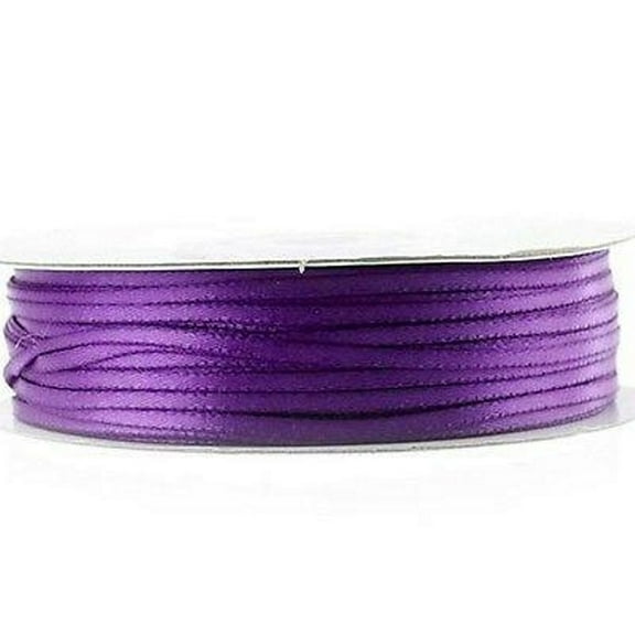1/16in. Wide Purple Double Faced Satin Ribbon - 100 Yards