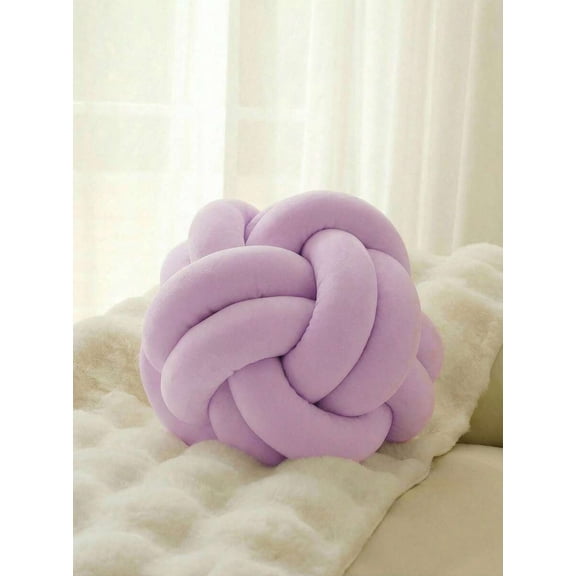 Purple Double Twisted Knot Decorative Throw Pillow For Sofa Couch Bedside Coffee Table