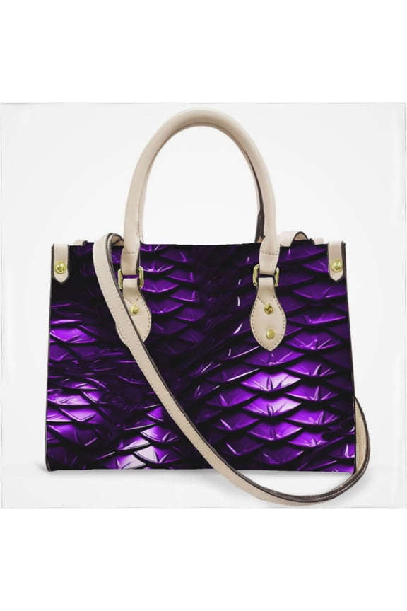 Purple Dragon Scales Cross Body Bags For Women Small Leather Female Handbags Fashion Top-Handle Totes