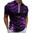 thumbnail image 1 of Purple Dragon Scales Men Zipper T-shirt Summer Casual Short Sleeve T-shirt Top, 1 of 7