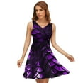 thumbnail image 1 of Purple Dragon Scales Women's Tank Dress V Neck Sleeveless Summer Sundress, 1 of 7