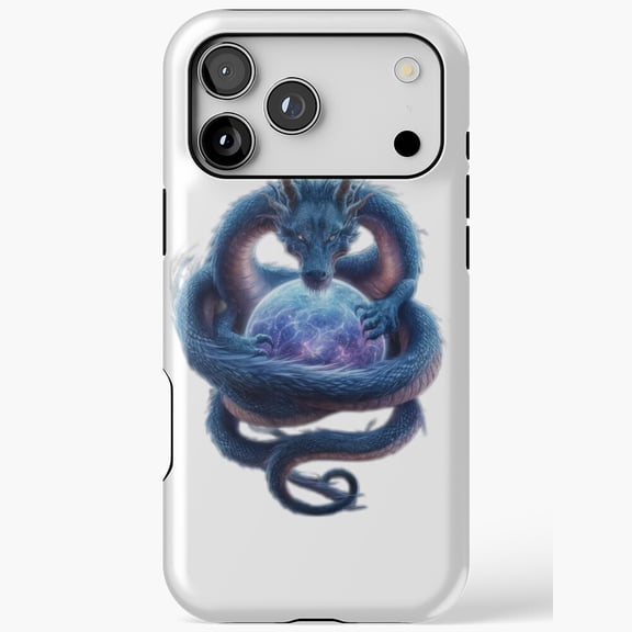 Purple Dragon With Sphere Fantasy Art iPhone Case 17 11 12 13 14 15 16 Pro Max up to size 5XL