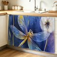 thumbnail image 1 of Purple Dragonfly Cabinet Curtain 32"Wx55"L, Dustproof Pantry Door Curtain with Self Adhesive Tape, Watercolor Spring Summer Floral Tall Storage Cover Privacy Drape for Bathroom Kitchen Laundry Room, 1 of 9