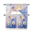 thumbnail image 1 of Purple Dragonfly Swag Curtains for Living Room/Bedroom Windows, Spring Summer Floral Botanical Kitchen Curtains and Valances Set 36 Inch Length, Light Filtering Swags Valance Curtain Panels, 1 of 5
