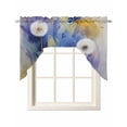 thumbnail image 1 of Purple Dragonfly Swag Valances for Windows, Small Curtains Drapes, Watercolor Spring Summer Floral Kitchen Window Curtains Over Sink Rod Pocket Window Treatment Valance for Bedroom/Bathroom 56"x36", 1 of 5