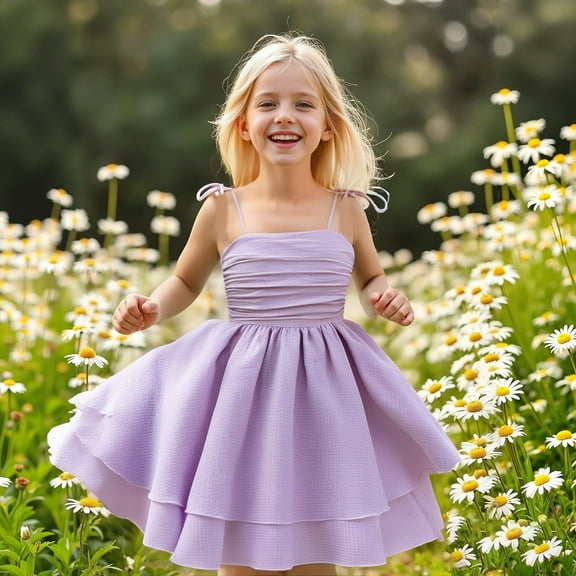 Purple Dress for Girls Spaghetti Strap Baby Tulle Dress Girls Wedding Dress Dress up Clothes for Girls 12 Years